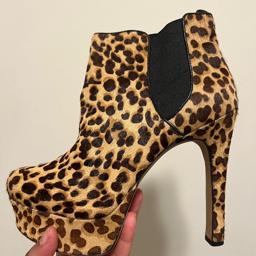 Vince Camuto Cheetah Ponyhair Platform Booties